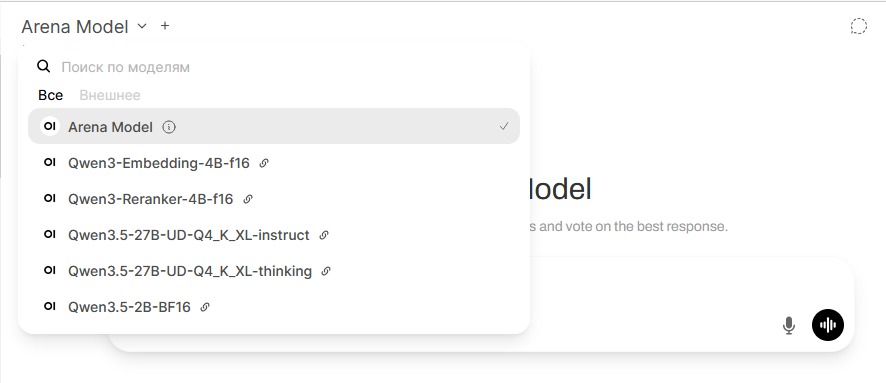 Open WebUI (с веб-поиском) + llama.cpp - 11