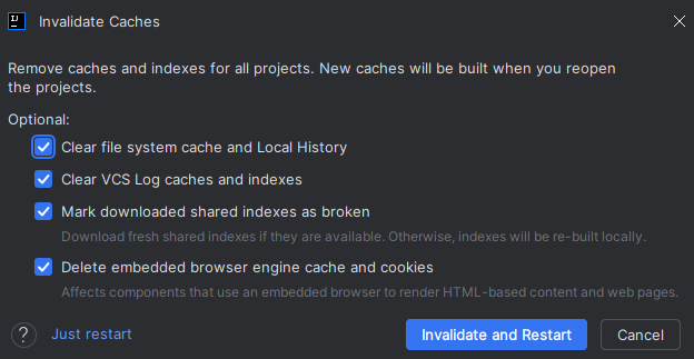 Перезагрузка IDE.