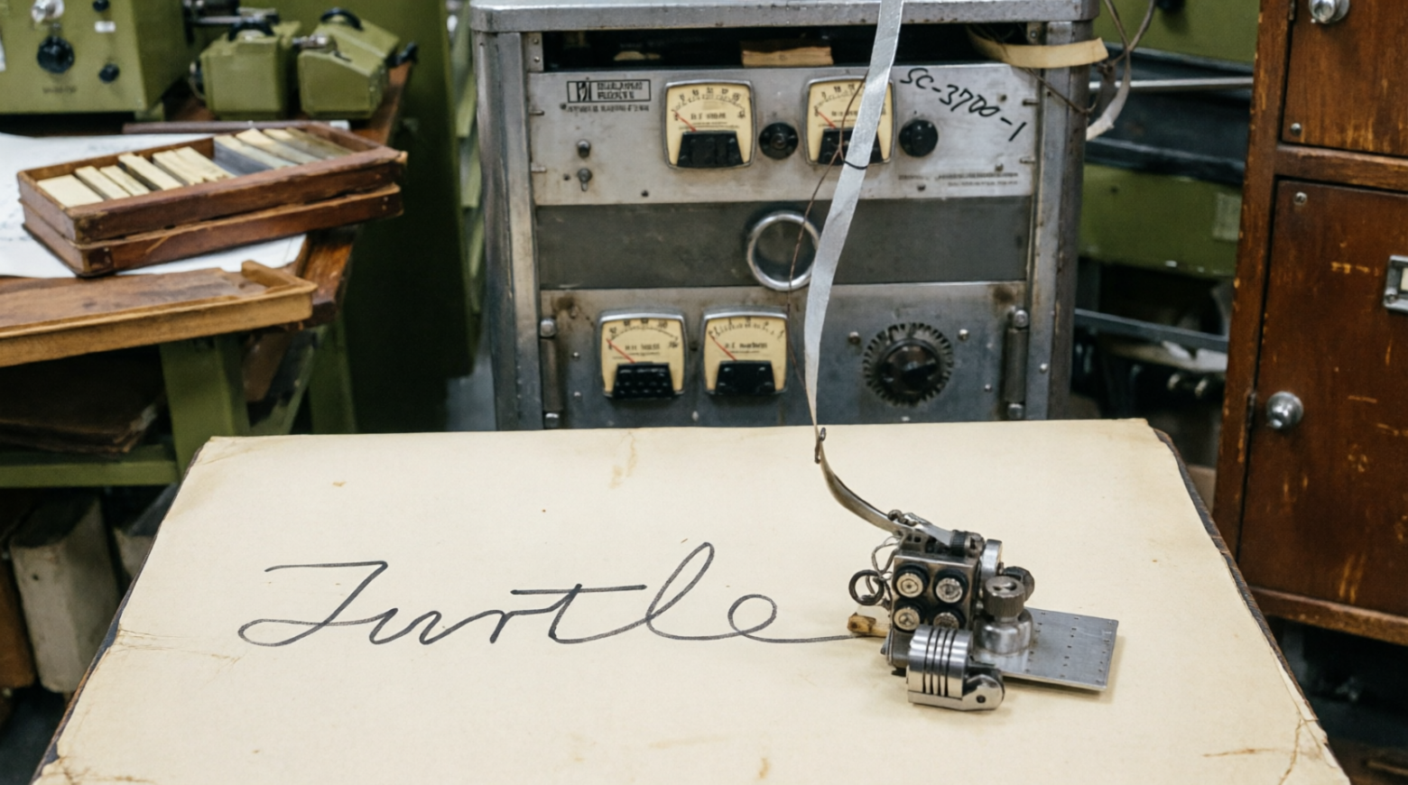 AARON упражняется в каллиграфии с помощью системы плоттеров.