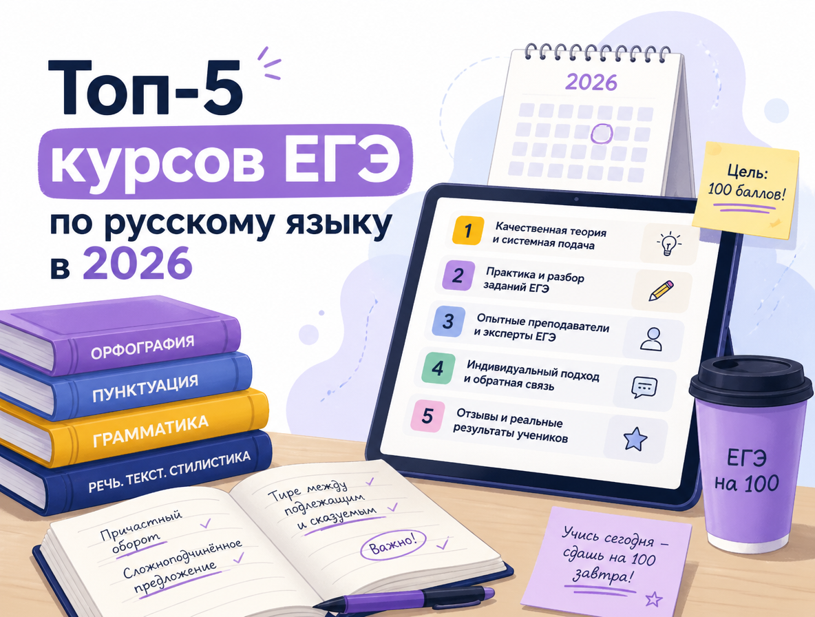 Топ-5 курсов ЕГЭ по русскому языку 2026: рейтинг лучших онлайн школ - 1