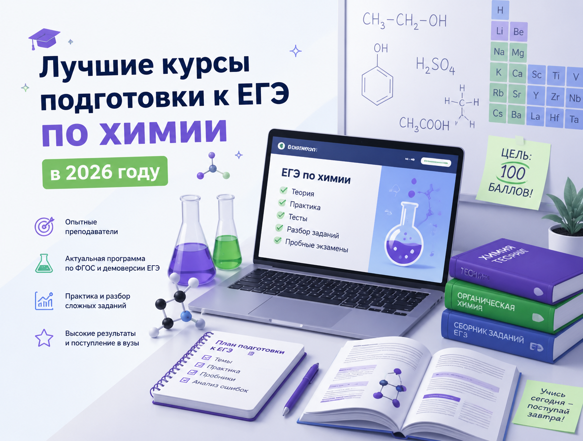 Лучшие курсы подготовки к ЕГЭ по химии в 2026 году: быстрое обучение с нуля - 1