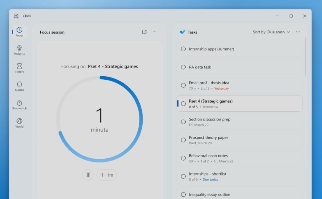 В приложение «Часы» в Windows 11 добавят ИИ для концентрации внимания - 8