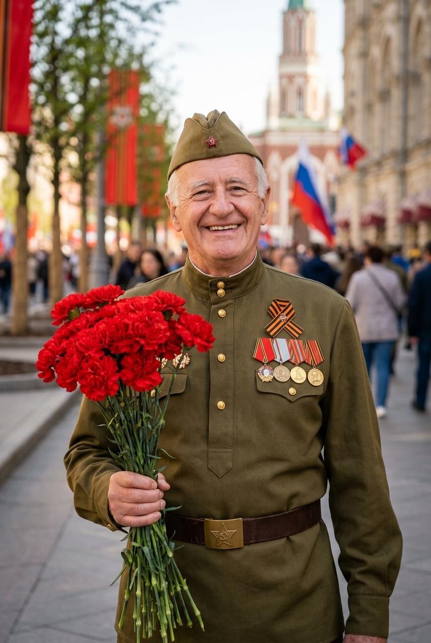 ИИ фото на 9 мая: как сделать фотосессию и открытку через нейросеть бесплатно — промты и пошаговая инструкция - 7