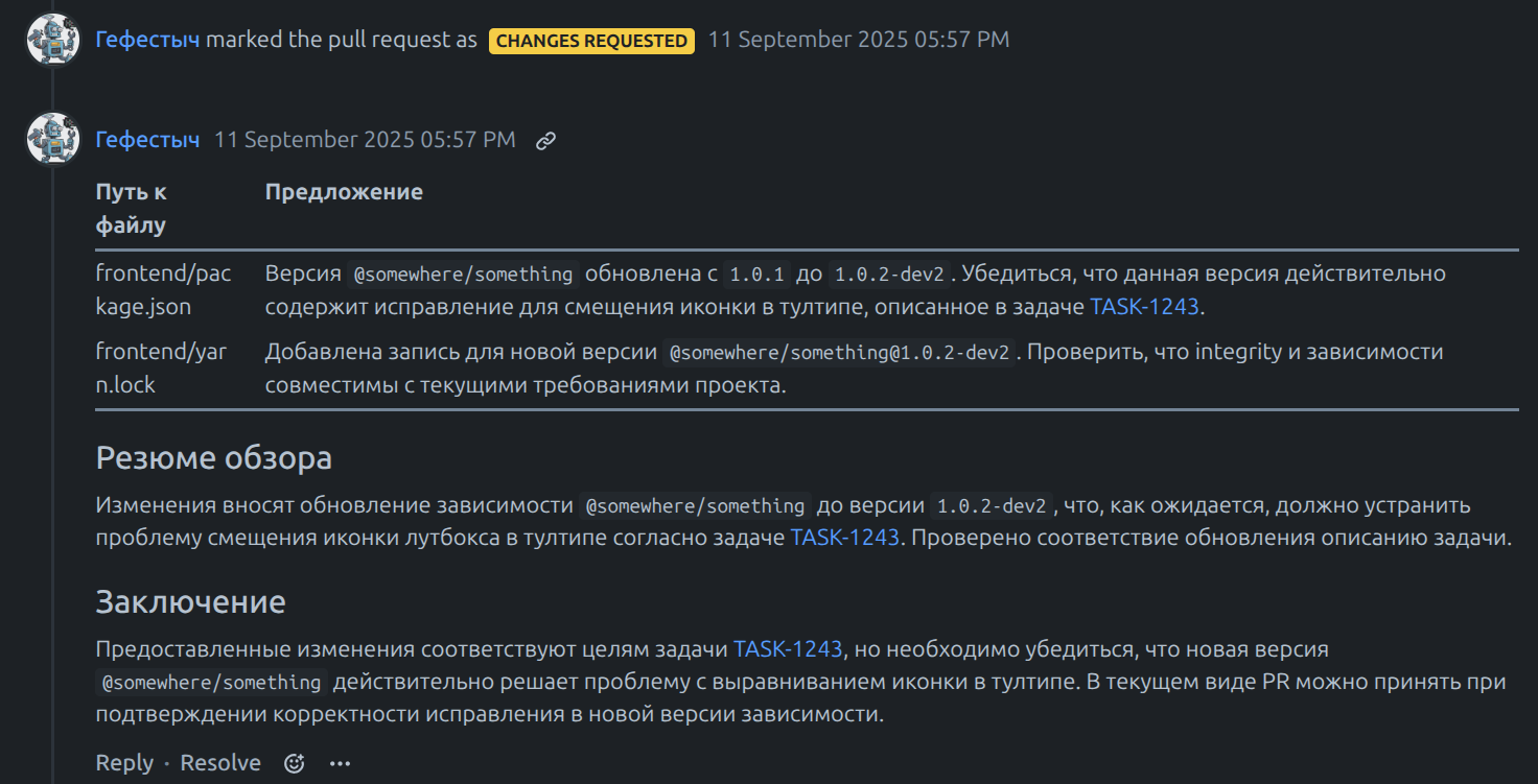 Гефестыч: наш опыт автоматизации Code Review через LLM. «Грабли», решения, код - 5