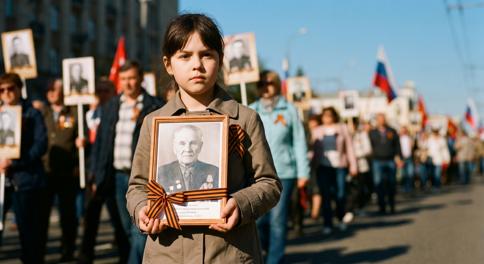 ИИ открытка со своим фото на День Победы