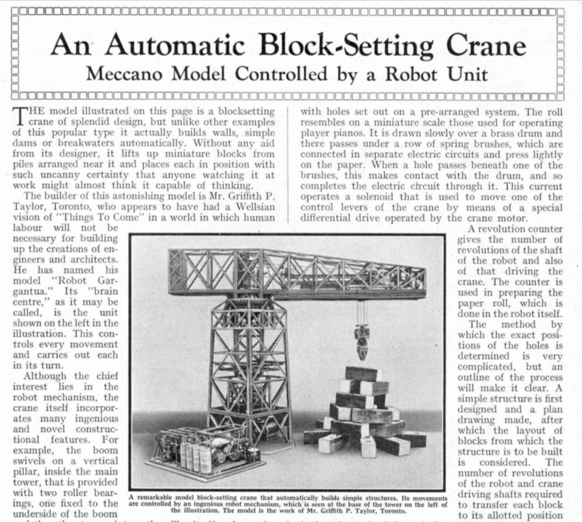 Та самая статья из «Meccano Magazine»
