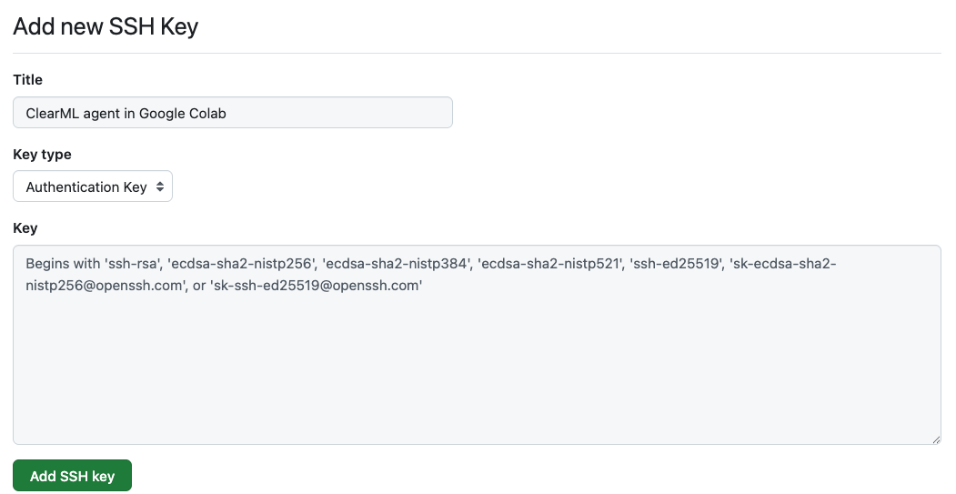 Рисунок 6. Добавление публичного SSH-ключа в GitHub для доступа к приватным репозиториям по SSH
