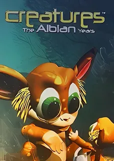 Норн со своим малышом на обложке игры Creatures: The Albian Years
