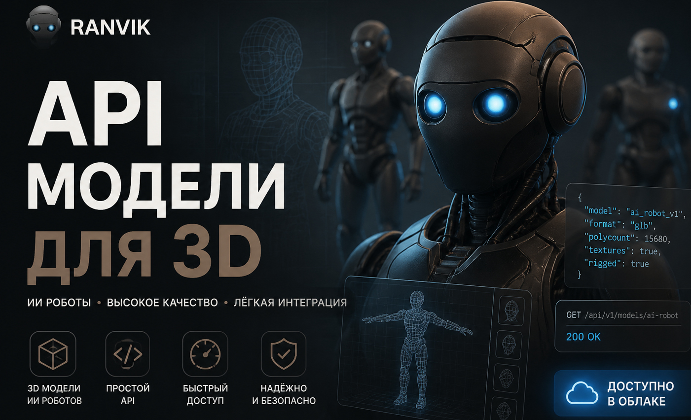 API модели для 3D