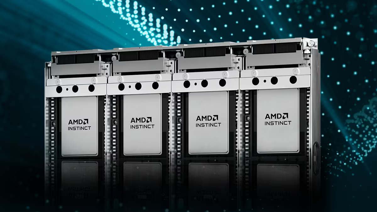 Серверный узел на базе ускорителей AMD Instinct MI430X. Источник.