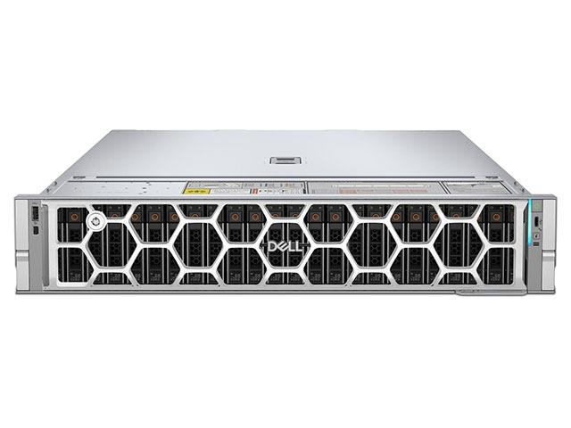 Фронтальная панель сервера Dell R7725xd.
