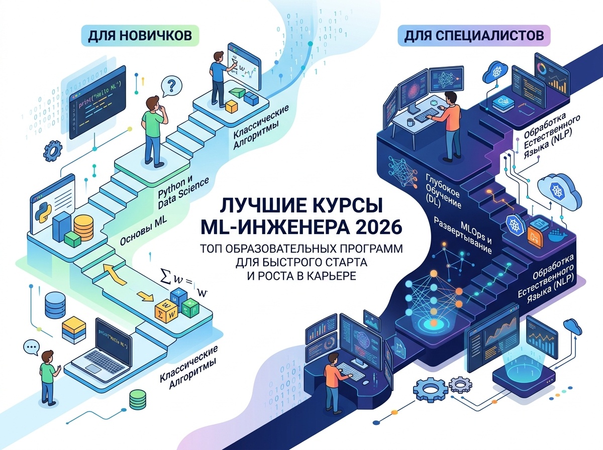 Лучшие курсы ML-инженера 2026: для новичков и специалистов - 1 Лучшие курсы ML-инженера 2026: для новичков и специалистов - 1