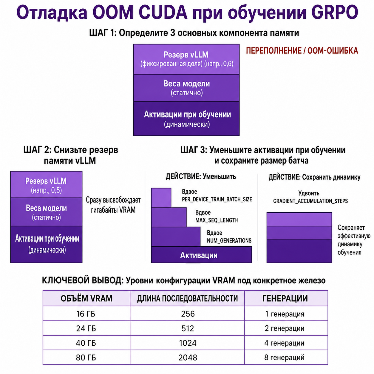 Нехватка CUDA-памяти при обучении с GRPO: как перестать гадать и начать считать - 3