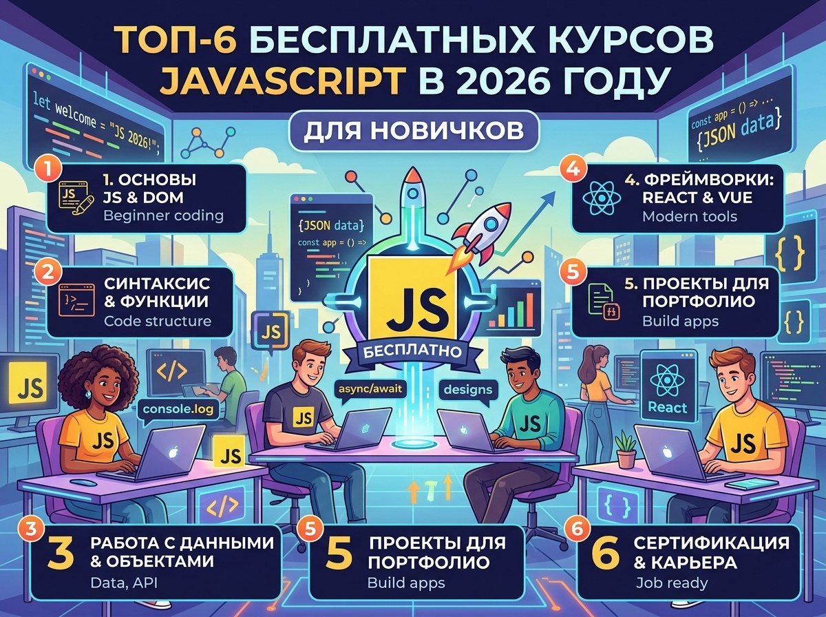Топ-6 бесплатных курсов JavaScript в 2026 году для новичков - 1