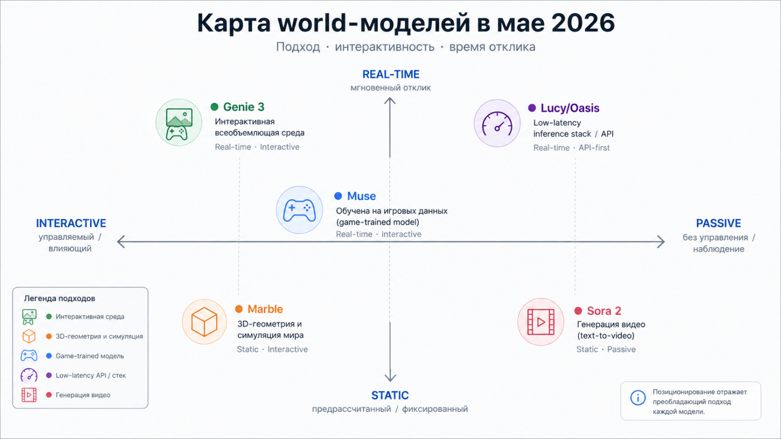 Карта мировых моделей в мае 2026: подход, интерактивность, время отклика