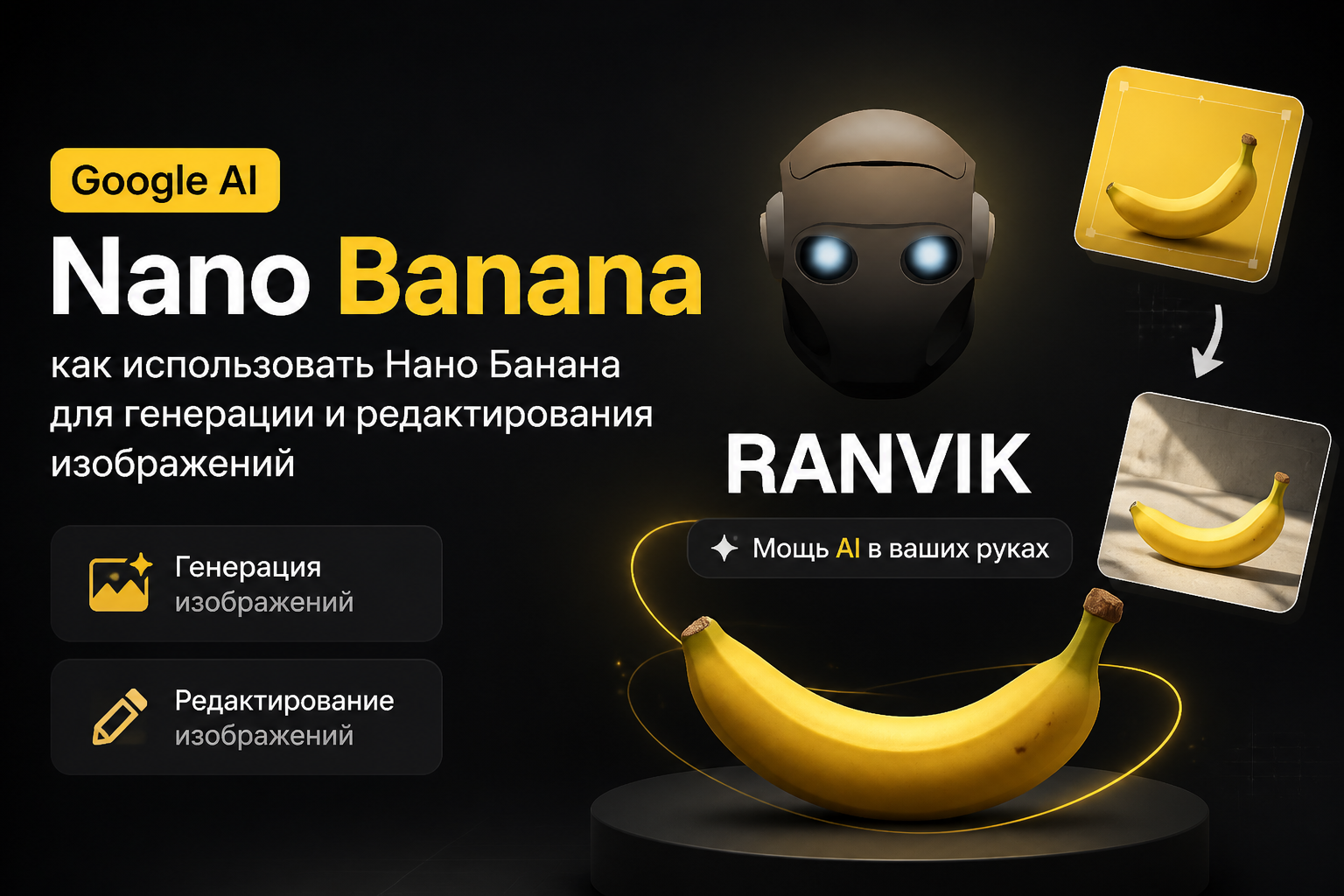 Nano Banana Google AI: как использовать Нано Банана для генерации и редактирования изображений