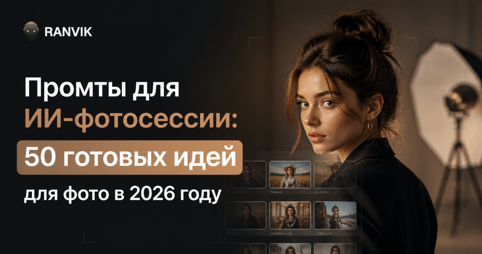 Промты для ИИ-фотосессии: 50 готовых промтов для нейросети и идей для фото в 2026 году