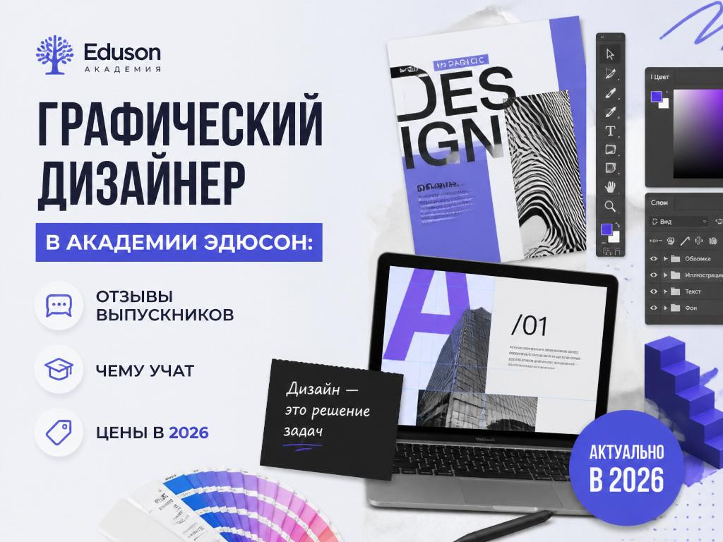 Графический дизайнер Академия Эдюсон: отзывы выпускников, чему учат и цены в 2026 - 1 Графический дизайнер Академия Эдюсон: отзывы выпускников, чему учат и цены в 2026 - 1