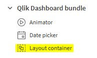 Layout container в пакете Qlik Dashboard bundle