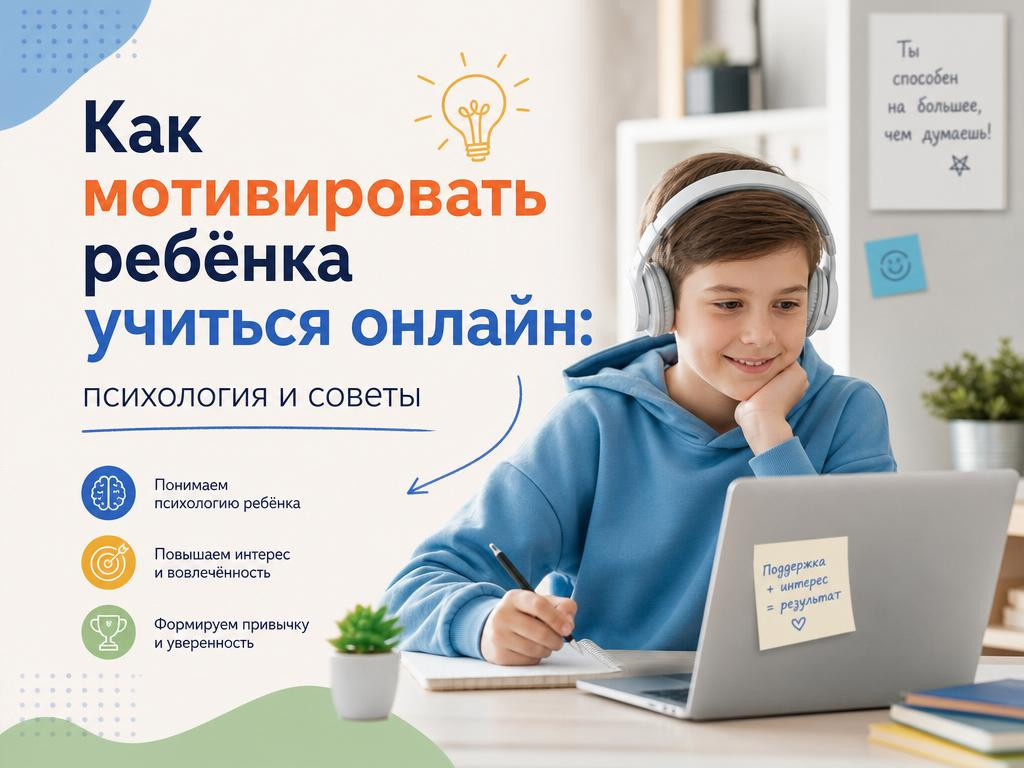 Как мотивировать ребёнка учиться онлайн: психология и советы - 1