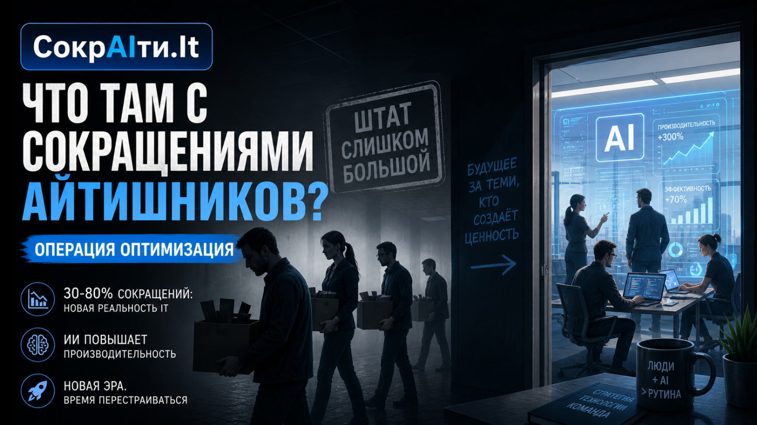 CокрAIти.It: что там с сокращениями айтишников? Операция оптимизация - 1 CокрAIти.It: что там с сокращениями айтишников? Операция оптимизация - 1