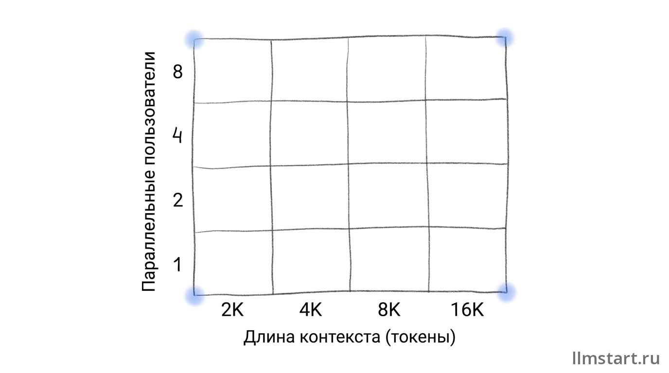 Сетка тестовых сценариев: 10 конфигураций, 1080 запросов, 30 раундов на пользователя