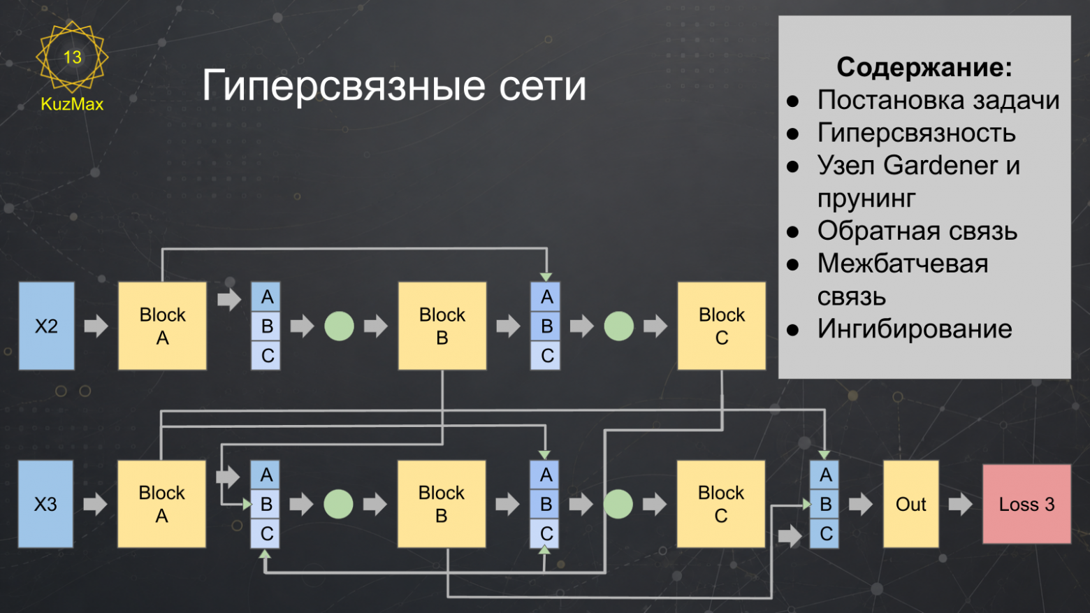Гиперсвязные нейронные сети. Имитация биологических нейронов: ОС, прунинг, ингибирование и межбатчевая связь - 1 Гиперсвязные нейронные сети. Имитация биологических нейронов: ОС, прунинг, ингибирование и межбатчевая связь - 1