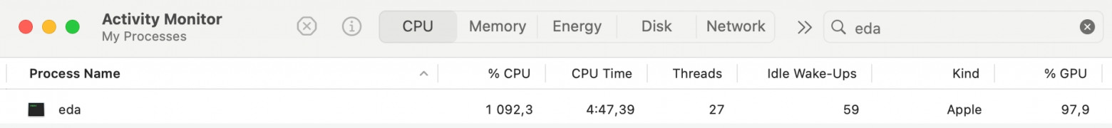 Нагрузка на пике PEX (macbook pro m4)