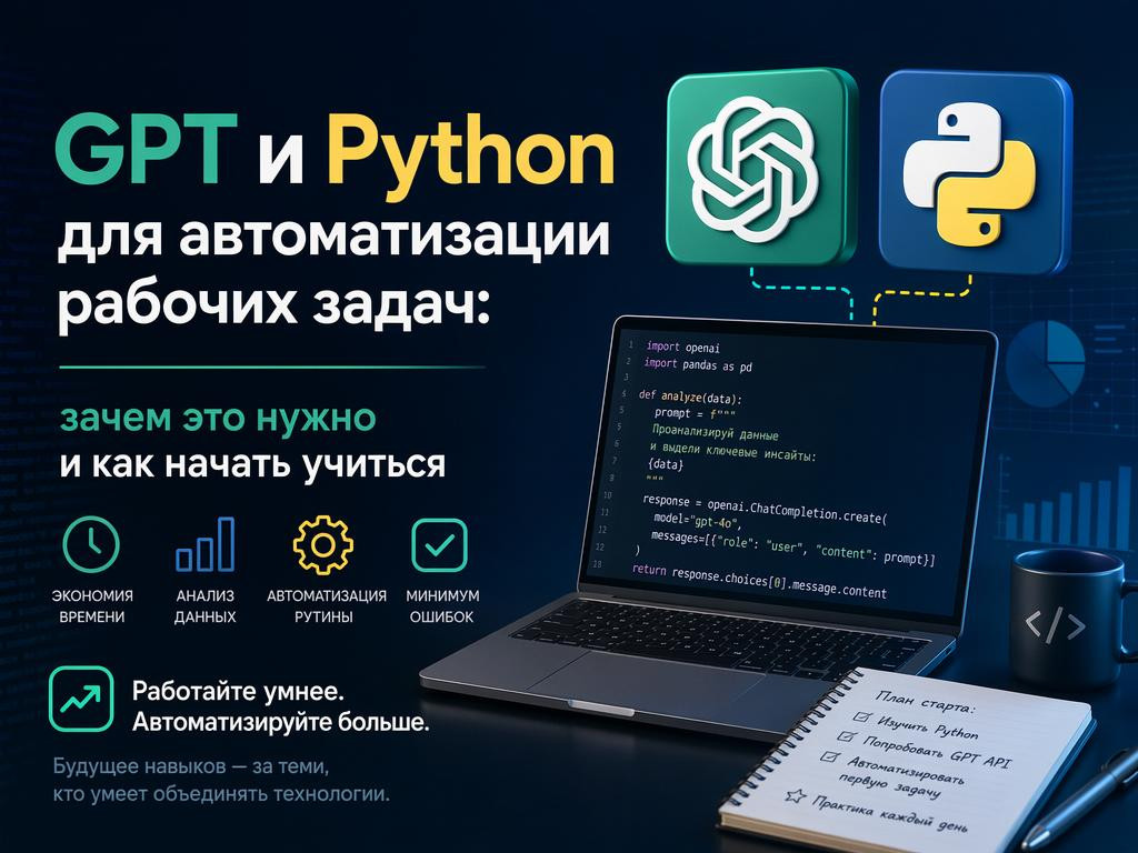 GPT и Python для автоматизации рабочих задач: зачем это нужно и как начать учиться - 1
