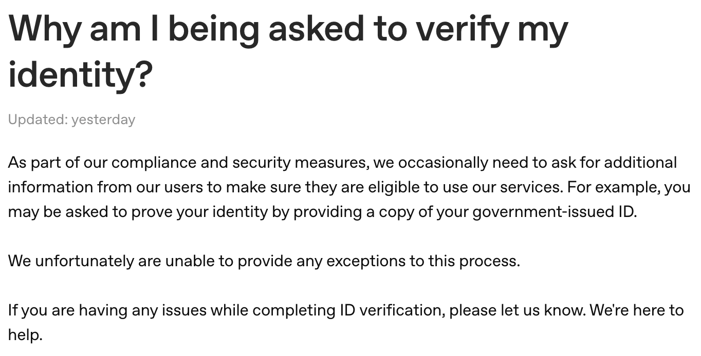 https://help.openai.com/en/articles/8774323-why-am-i-being-asked-to-verify-my-identity