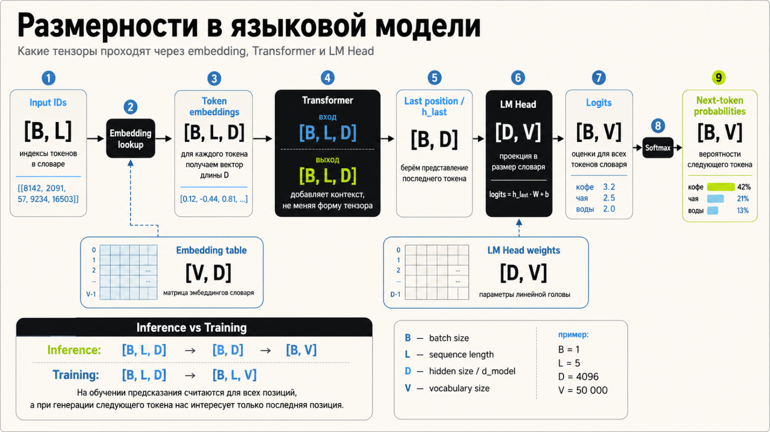 размерности во время генерации текста