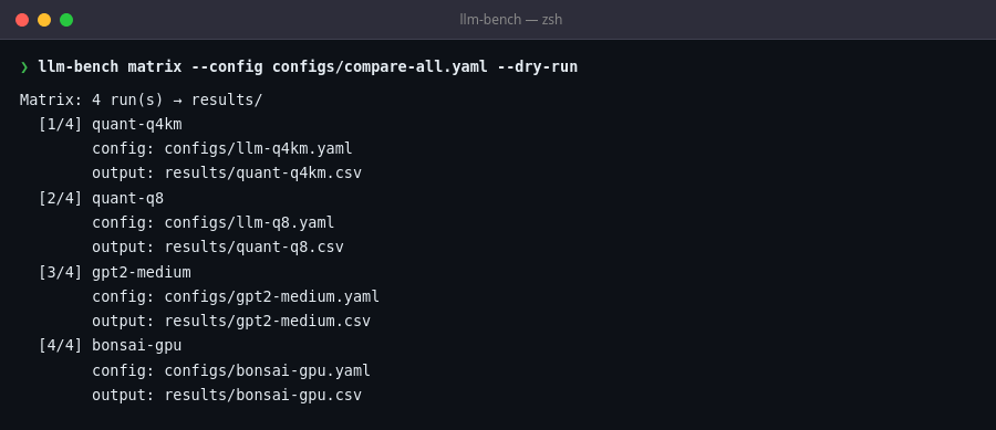 CLI: предпросмотр матрицы прогонов (--dry-run)