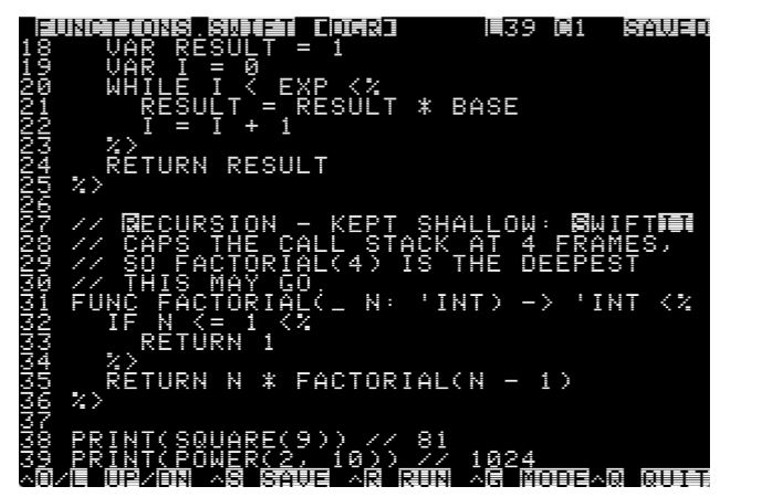 Перенос Swift на Apple II - 12