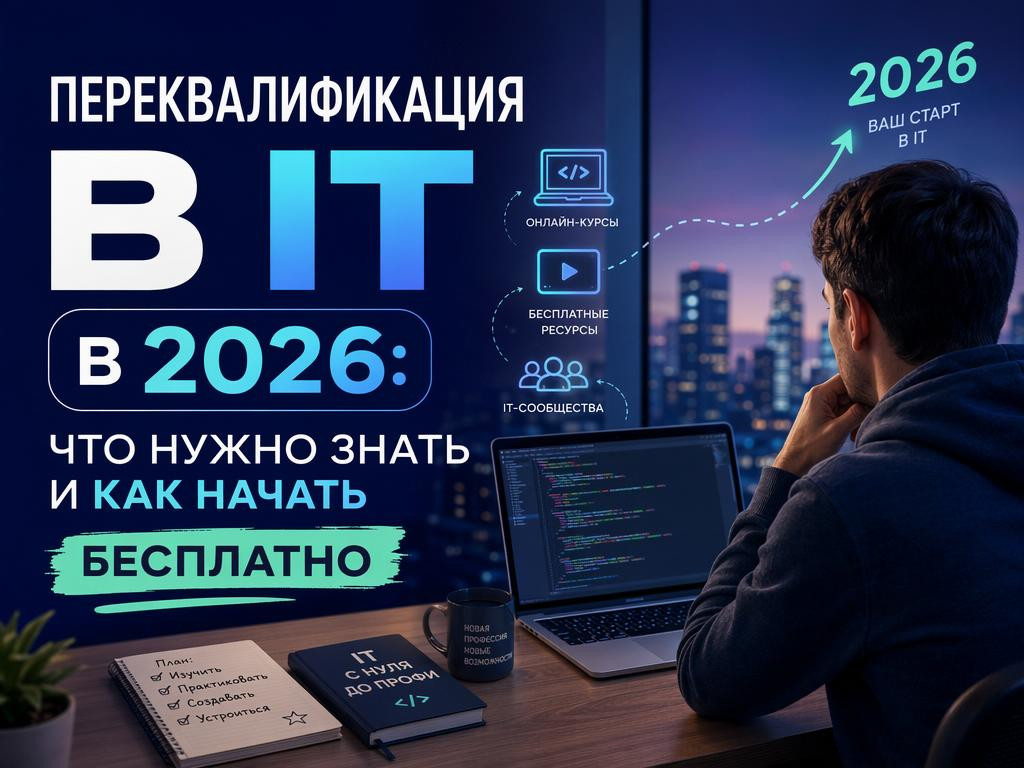 Переквалификация в IT 2026: что нужно знать и как начать бесплатно - 1 Переквалификация в IT 2026: что нужно знать и как начать бесплатно - 1