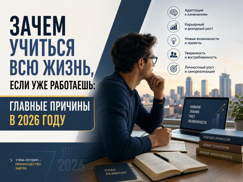 Зачем учиться всю жизнь, если уже работаешь: главные причины в 2026 году - 1 Зачем учиться всю жизнь, если уже работаешь: главные причины в 2026 году - 1