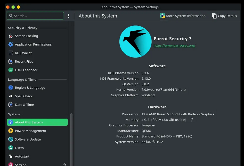 Выпуск дистрибутива Parrot OS 7.3 для этичного хакинга с ядром Linux 7.0 - 3