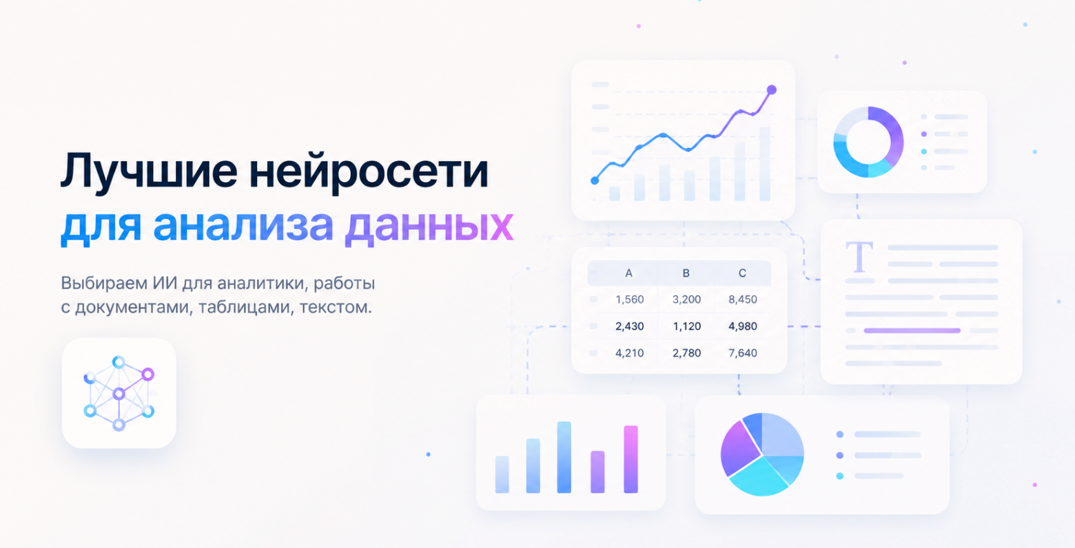 Лучшие нейросети для анализа данных: Выбираем ИИ для аналитики, работы с документами, таблицами, текстом - 1 Лучшие нейросети для анализа данных: Выбираем ИИ для аналитики, работы с документами, таблицами, текстом - 1