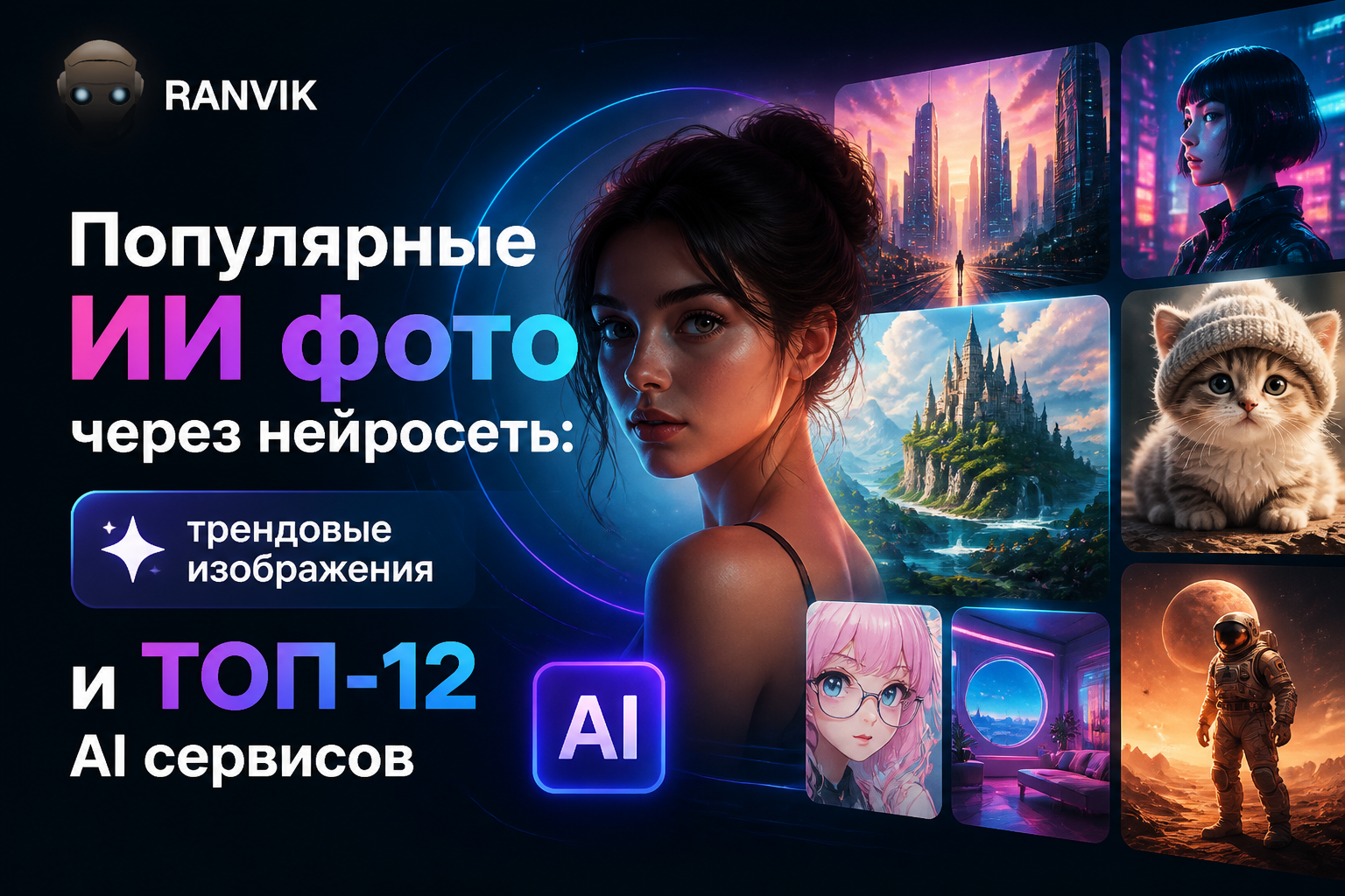 Популярные ИИ фото через нейросеть: трендовые изображения и ТОП-12 AI сервисов