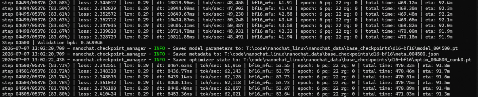 habrGPT. Обучим LLM 0.5B с нуля на статьях Хабра с помощью nanochat от Карпатого. Обучение fp8 дома и сравнение с bf16 - 68