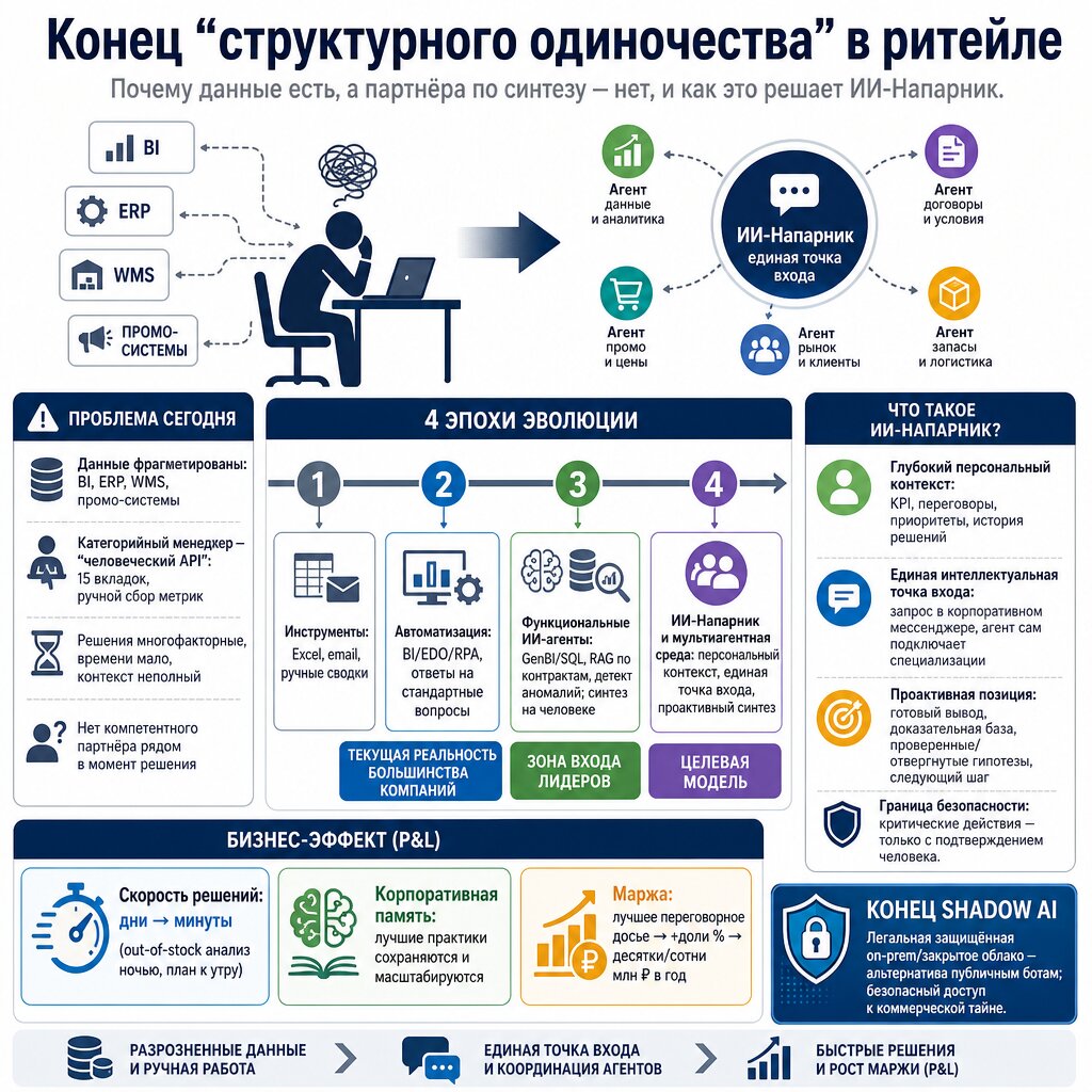 Конец структурного одиночества: зачем ритейлу мультиагентные ИИ-платформы