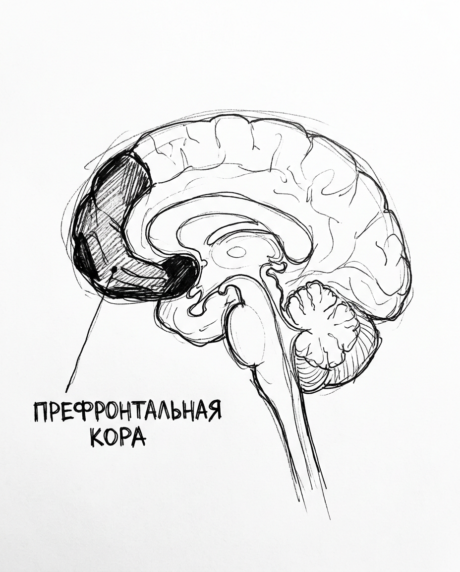 Возможно, я дурак… Как делать эффективные продукты в ситуации, когда никто ничего не понимает - 2 magnific_a_black_and_white_sketch_of_a_sagittal_view_of_the_98821.png