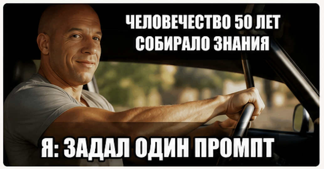 Человечество 50 лет собирало знания. Я: задал один промпт