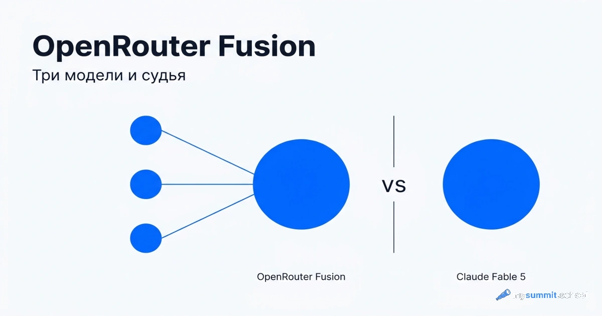 Как OpenRouter Fusion обошёл Claude Fable 5 - 1 OpenRouter Fusion против Claude Fable 5: три модели и судья
