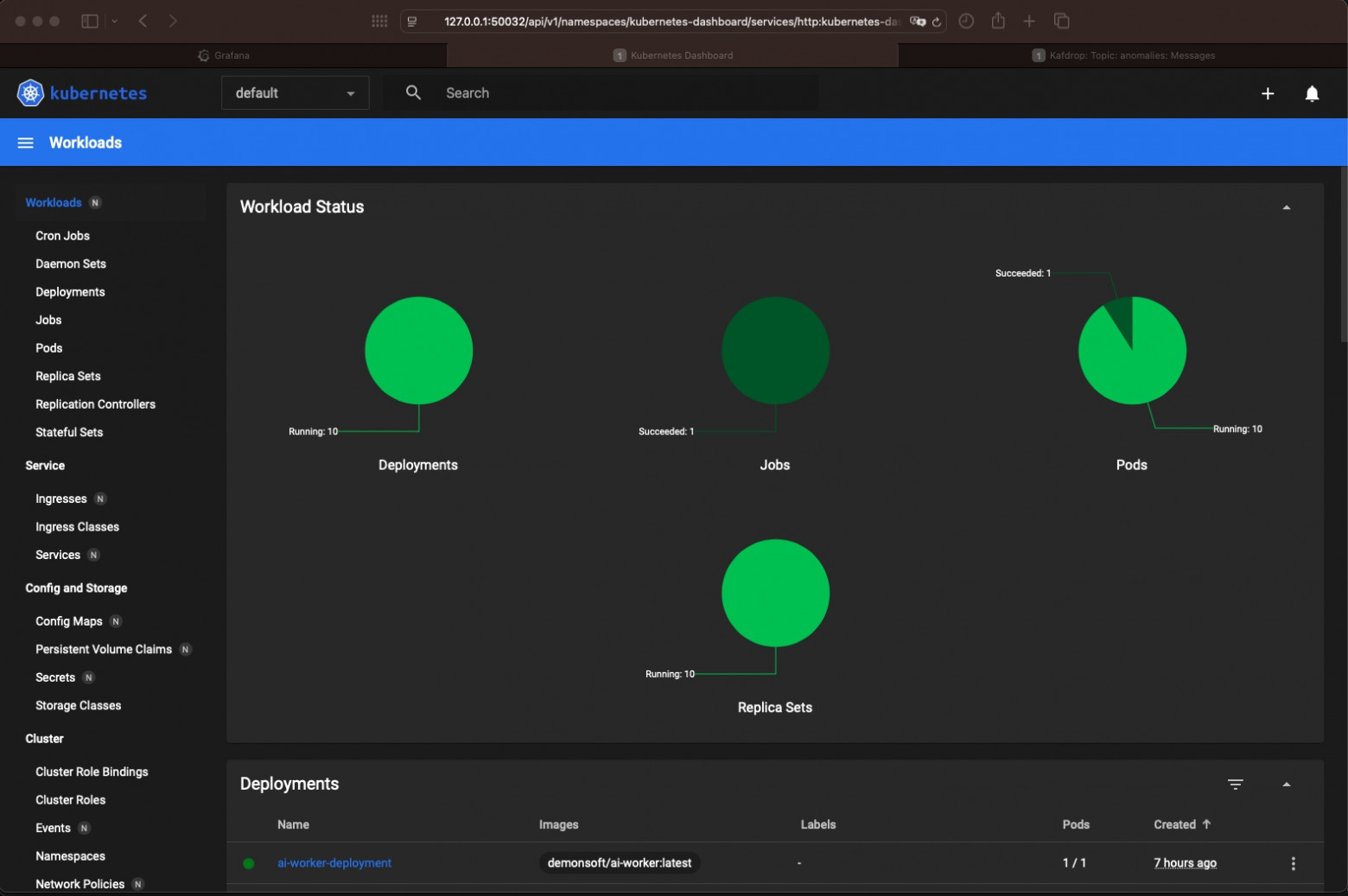 Minikube dashboard