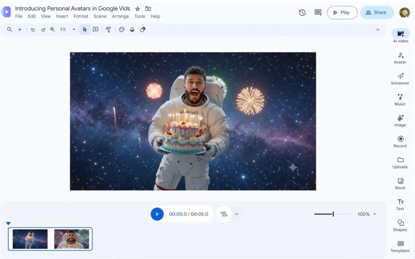 Google Vids позволит сниматься в собственных видеороликах с использованием ИИ - 1 Google Vids позволит сниматься в собственных видеороликах с использованием ИИ - 1