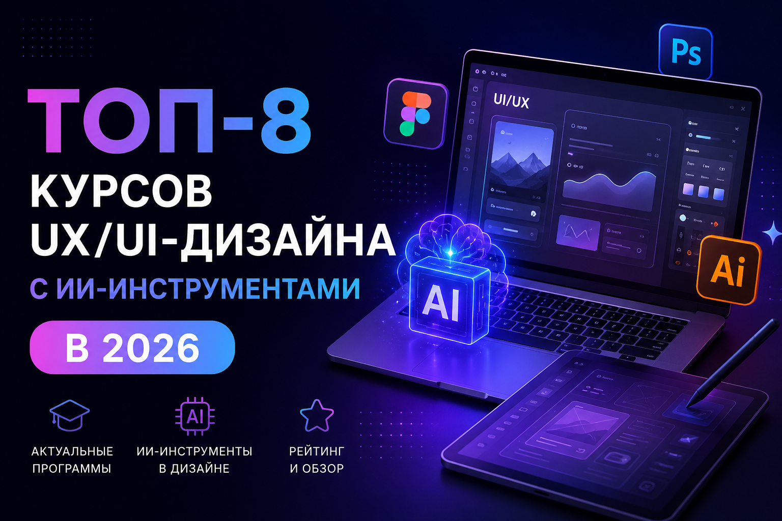 Топ-8 курсов UX-UI-дизайна с ИИ-инструментами в 2026 году - 1 Топ-8 курсов UX-UI-дизайна с ИИ-инструментами в 2026 году - 1