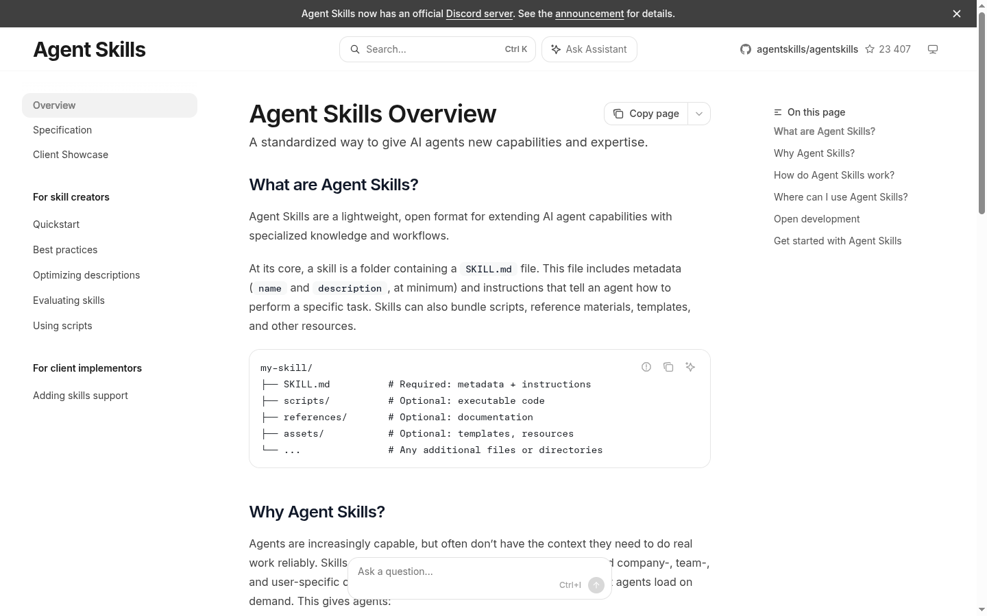 agentskills.io, открытый стандарт Agent Skills