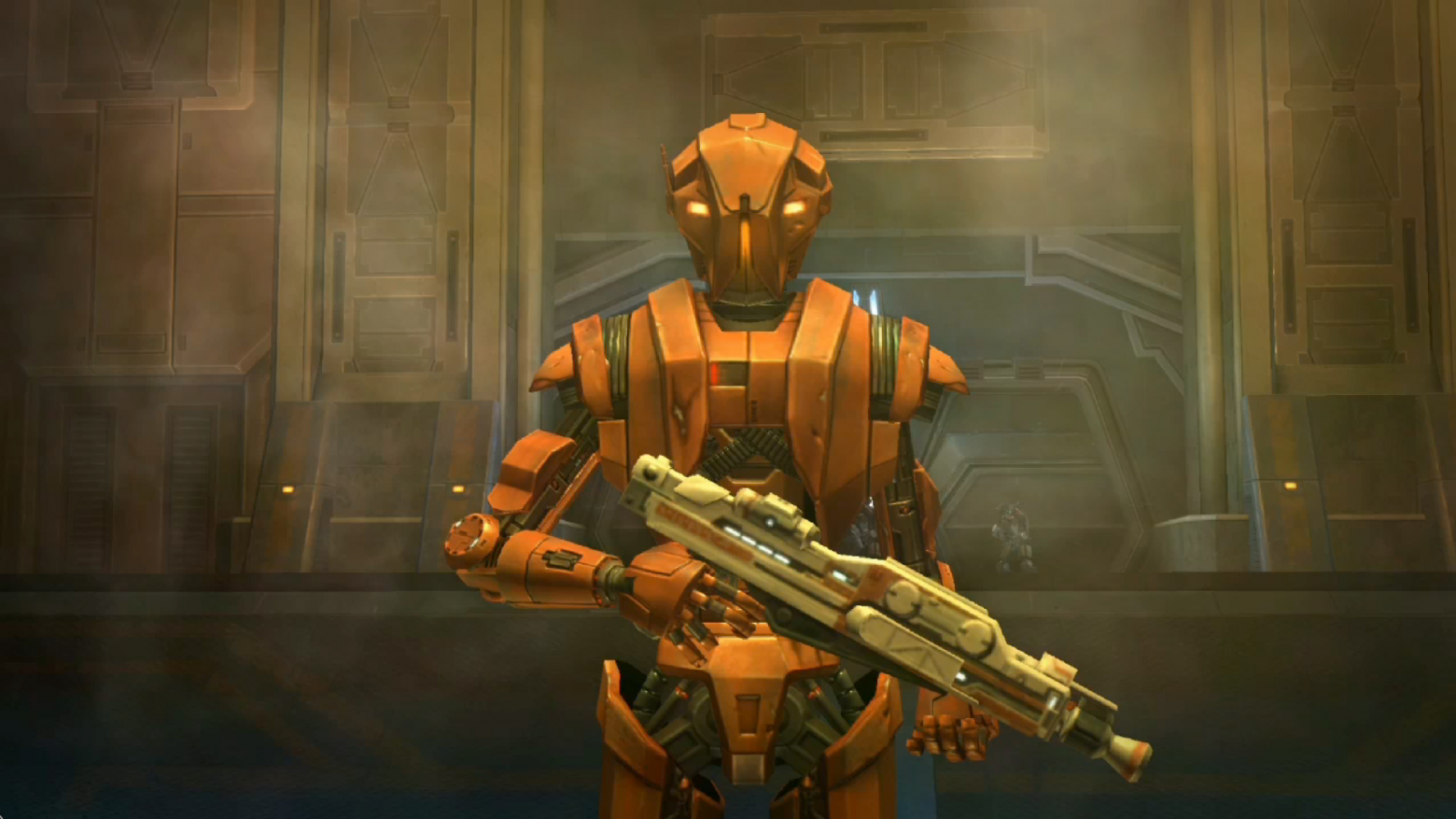 HK-47, циничный и саркастичный дроид-убийца, открыто презирающий «мясных мешков» — своего рода гибрид терминатора с роботом Бендером. В свою очередь, он стал прообразом для целого ряда «продолжателей» в той же вселенной