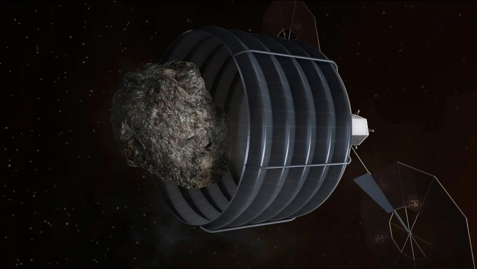 Захват астроида для транспортировки, художественное изображение: NASA