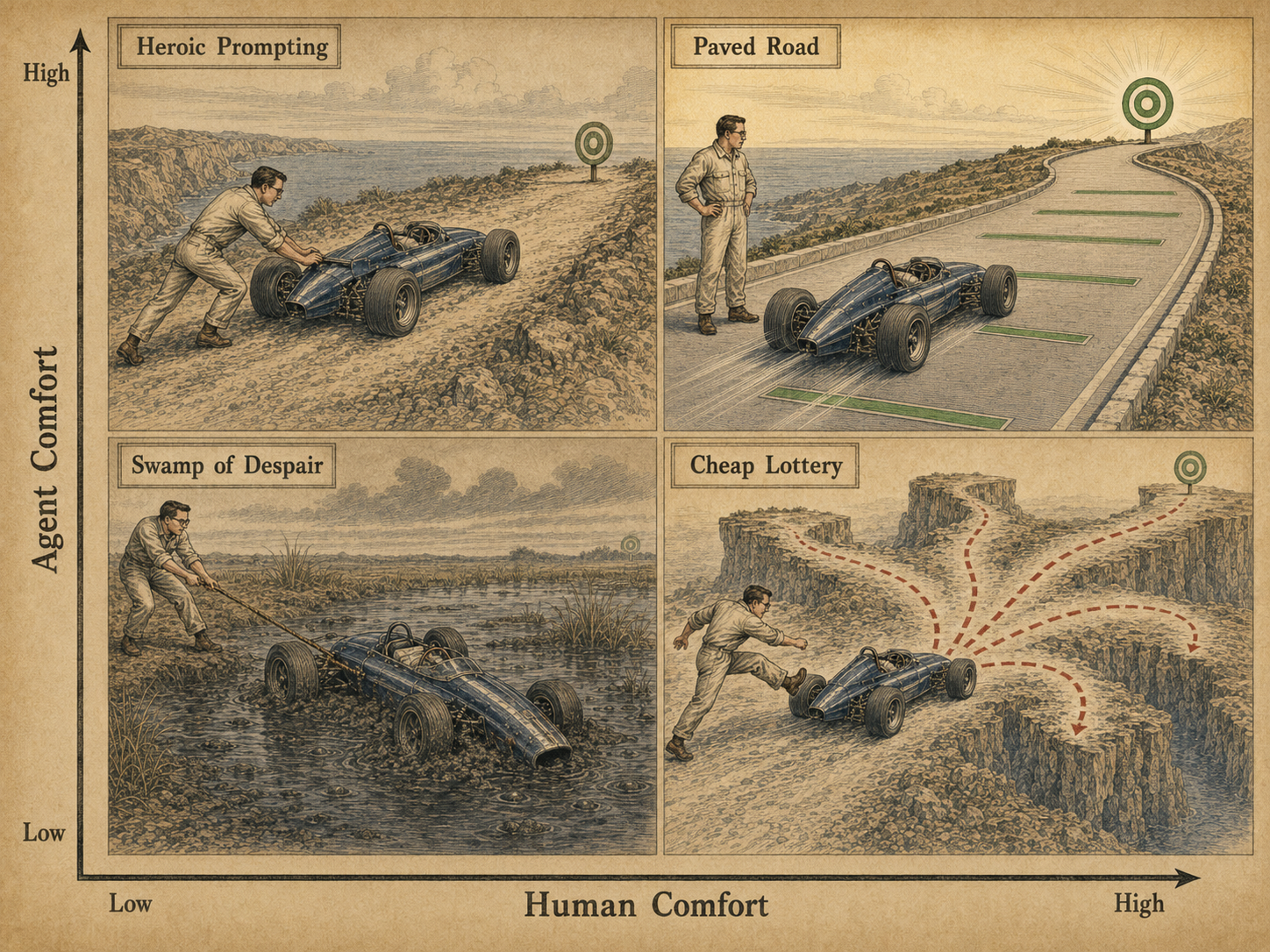 Матрица: Agent Comfort × Human Comfort